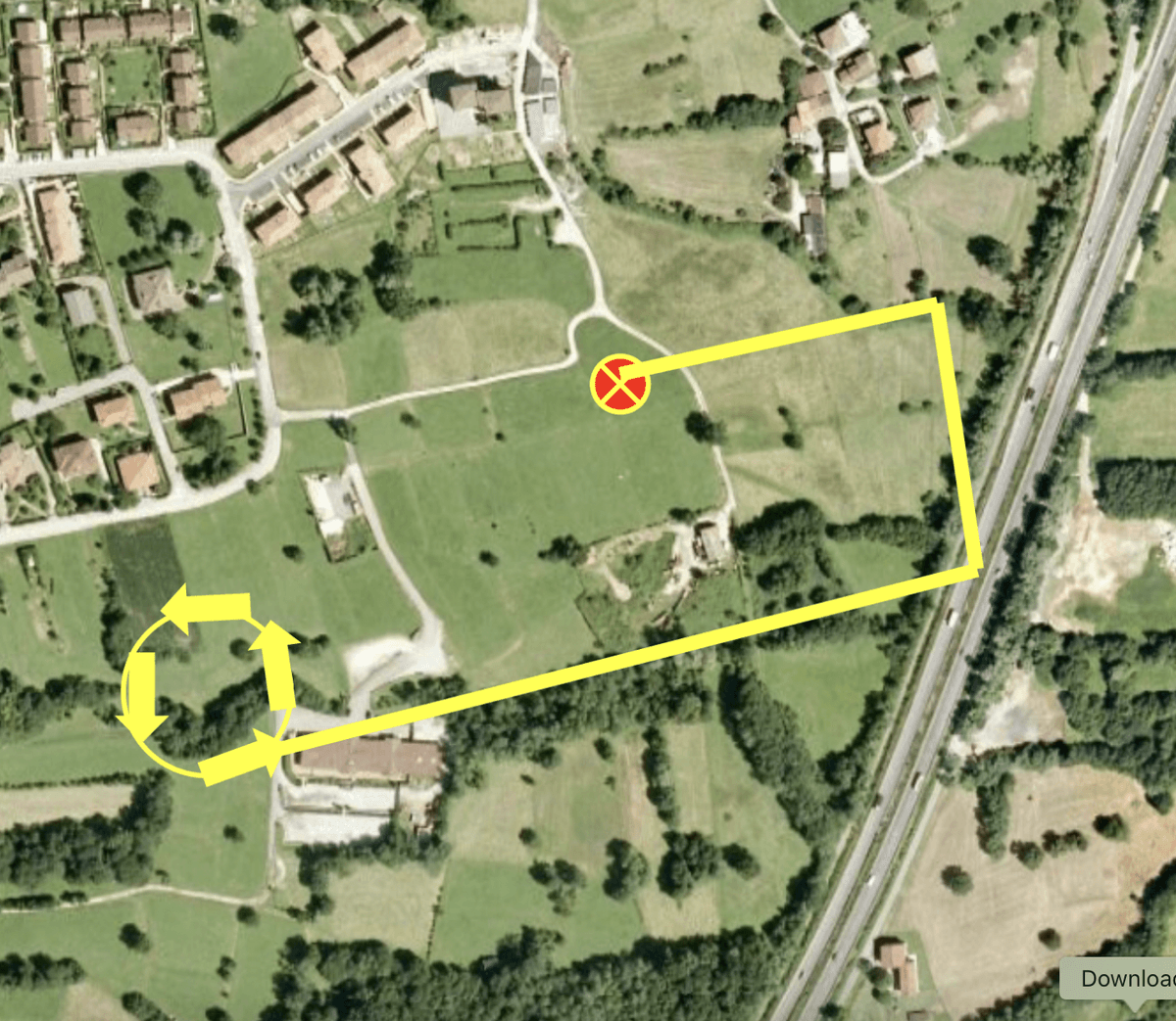 Smaltimento con vento da ovest